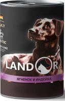 Landor Adult Dog Lamb&Turkey влажный корм для взрослых собак всех пород, Ягненок и индейка